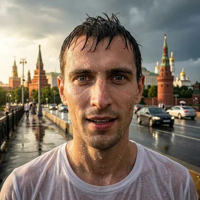 Мокрое лицо после дождя