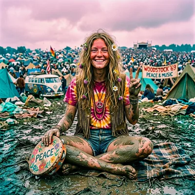1969 Woodstock, она и грязь